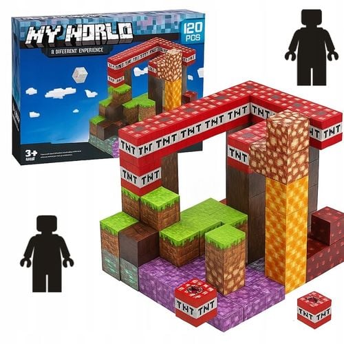 KLOCKI MAGNETYCZNE KLOCKI SZEŚCIANY 120 KLOCKÓW W TYM 2 FIGURKI na Arena.pl