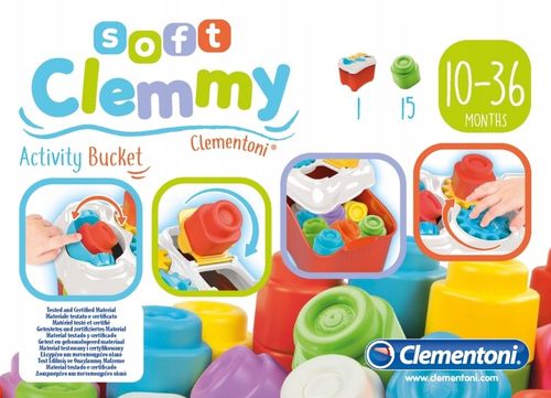 CLEMMY KOSZYK SENSORYCZNY z miękkimi klockami Clementoni na Arena.pl