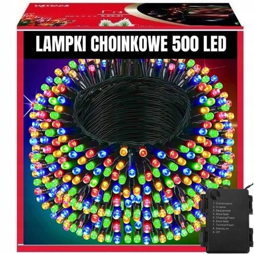 LAMPKI CHOINKOWE 500LED ŚWIĄTECZNE ŚWIATEŁKA ZEWNĘTRZNE WEWNĘTRZNE RGB 35M na Arena.pl