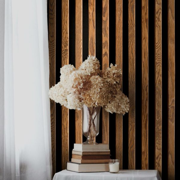 Tapeta LAMELE DREWNO Imitacja DESKI 3D Do Salonu zdjęcie 1