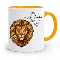 Kubek Żółty Prezent Dla Syna Dla Mojego Synka Lwa Z Nadrukiem Ze Zdjęciem