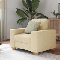 Fotel, kremowy, 59 cm, obity tkaniną