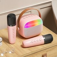 PRZENOŚNY GŁOŚNIK KARAOKE RGB 2 MIKROFONY USB SD MINI JACK BLUETOOTH