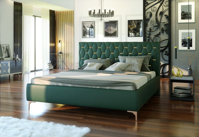 Łóżko tapicerowane PASSION 160×200 ze stelażem zdjęcie 2