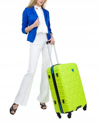 Walizka Średnia Podróżna Na Kółkach Twarda ABS PUCCINI Limonkowa ABS018B 5B na Arena.pl