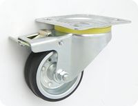 koło metal-guma 80mm obudowa skrętna+hamulec 6h - kl080 skr ha
