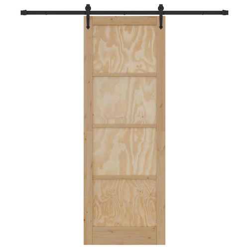 Drzwi przesuwne ORKDAL Brązowy 83 x 232 cm Lite drewno sosnowe na Arena.pl