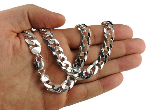 SREBRNA BRANSOLETKA MĘSKA 925 PANCERKA 10,5mm DIAMENTOWANA GRAWER GRATIS na Arena.pl