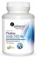 Aliness Maślan Sodu 550mg KWAS MASŁOWY UKŁAD POKARMOWY VEGE 100 kapsułek