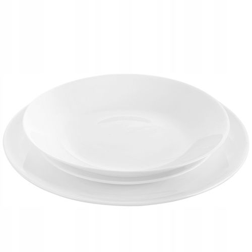 Serwis OBIADOWY komplet talerzy dla 6 osób 18 elementów BIAŁE na Arena.pl