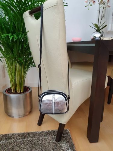 VERA PELLE torebka damska skórzana listonoszka 3 komorowa V463 srebrna na Arena.pl