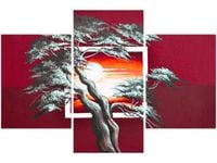 90X60CM OBRAZ KARMAZYNOWY ZACHÓD SŁOŃCA