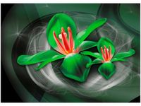 50X70CM ZIELONE KOSMICZNE KWIATY JAKUB BANAŚ OBRAZ POKOJU DREWNINE