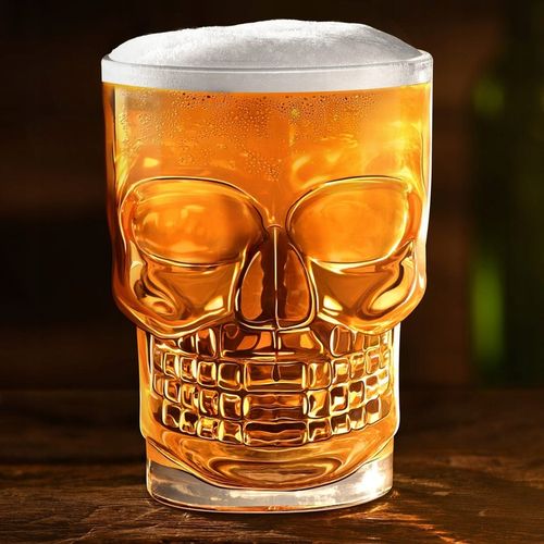 KUFEL DO PIWA Z UCHEM CZASZKA SZKLANY DUŻY 500ML PREZENT NA URODZINY na Arena.pl