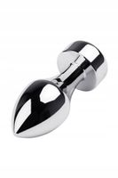 silver anal plug toyfa metal with red round-shaped gem