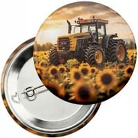 Przypinka z agrafką 59mm - TRAKTOR CIĄGNIK POLE GOSPODARSTWO ROLNIK