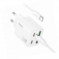 Biała ładowarka cztery porty USB-C 30W Hoco do Samsung Galaxy S25