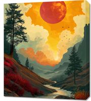 Obraz 60x70cm Dzika Rzeka Zmierzchem
