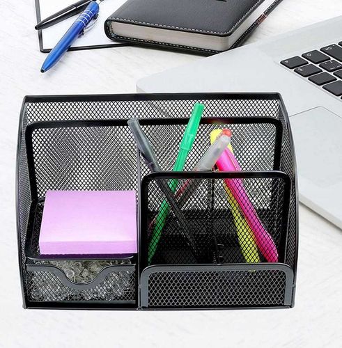 przybornik na biurko - 6 komór - czarny na Arena.pl