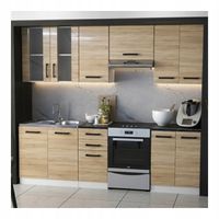 MEBLE KUCHENNE KUCHNIA ZESTAW SZAFKI MODUŁOWE BLAT JOLA 2,4M DĄB