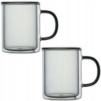 2 x Zestaw 2 szklanki termiczne z szarym wnętrzem 300 ml MG Home