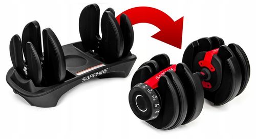 HANTEL REGULOWANY SAPPHIRE obciążenie 2,5KG - 24KG HANTLA 1x hantle SYSTEM na Arena.pl
