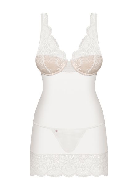 853-CHE-2 koszulka i stringi biała S/M zdjęcie 3