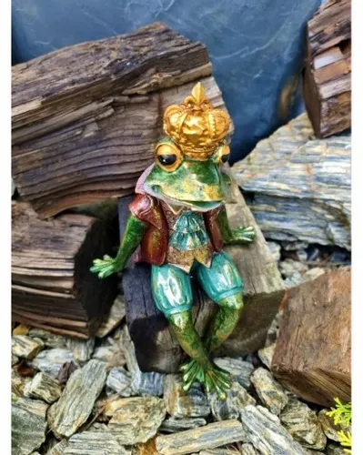 FIGURKA FIGURA ŻABA ŻABKA SIEDZĄCA W KORONIE na Arena.pl