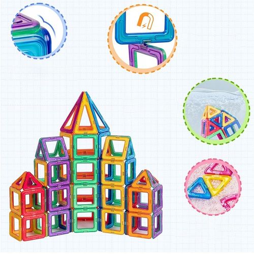 DUŻE KLOCKI MAGNETYCZNE KAFELKI zestaw XXL 174 el Rainbow Magnetic Tiles na Arena.pl