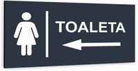 Tabliczka informacyjna ATRACYTOWA nierdzewna TOALETA DAMSKA DOWOLNY NADRUK