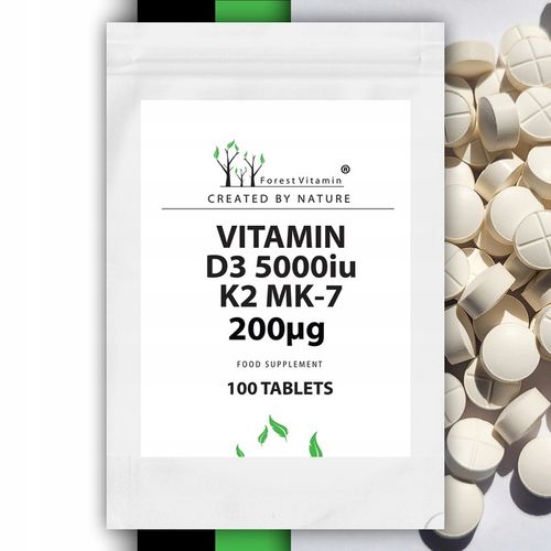 WITAMINA D3 5000 iu+K2 MK-7 200 mcg 100 tab NOWOŚĆ na Arena.pl