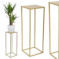 Stojak na kwiaty do salonu pergola 70cm loft złota wysoki kwietnik metalowy