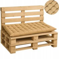 DUŻA PODUSZKA OGRODOWA NA ŁAWKĘ PALETY HUŚTAWKĘ PIKOWANA PIASKOWA 150x52 CM