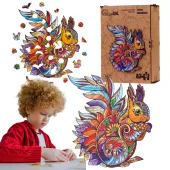Puzzle drewniane eko 95 elementów. Leśna wiewiórka