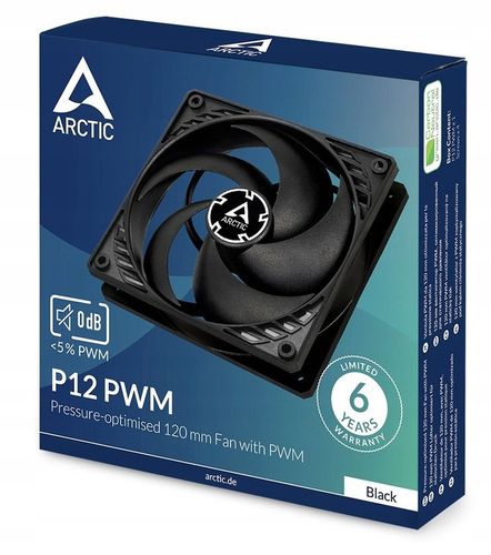 ARCTIC P12 PWM BLACK wentylator do obudowy 4-pin do 1800rpm 489a389 na Arena.pl