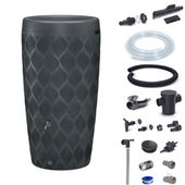 Zbiornik na deszczówkę Flow 240l + przyłącza | Antracyt, Beczka na wodę deszczową 240 l, Kolor Antracyt, Form-Plastic, Form-Plastic