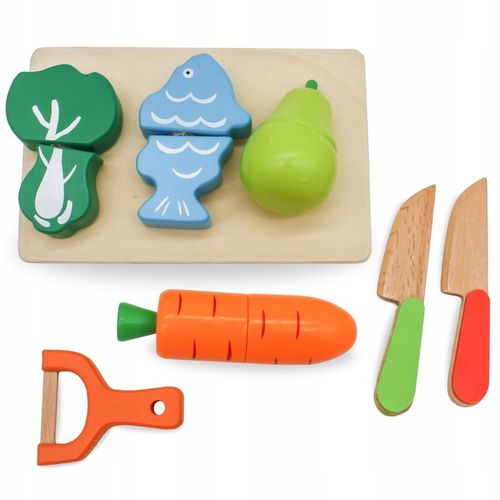 Drewniane Owoce i Warzywa Do Krojenia Zestaw XXL ze Skrzynką 17 elementów na Arena.pl
