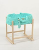 Kosz Mojżesza BOHO bawełniany nosidełko dla lalek z drewnianą kołyską