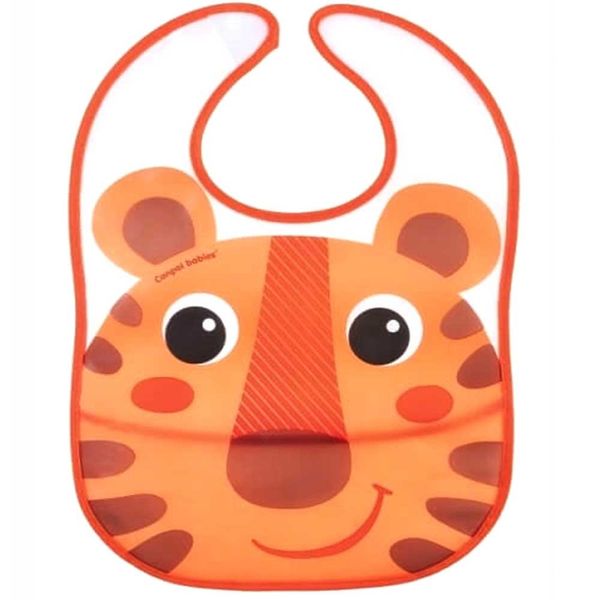 CANPOL Śliniak zmywalny z kieszonką Tygrys zdjęcie 1