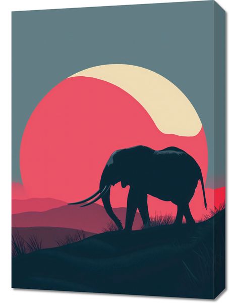 Obraz 50x70cm Słoń przy Czerwieni zdjęcie 1
