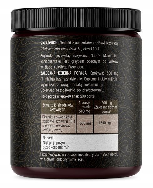 SolveLabs Lion's Mane Soplówka Jeżowata 10:1 100g zdjęcie 3