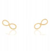 Kolczyki w kształcie znaku nieskończoności w kolorze złotym