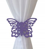 Ozdoba opaska do firanki klamra do upięcia WIOSENNY MOTYLEK dekor AŻUR fiol