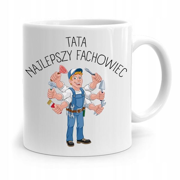 Kubek Na Dzień Ojca Dla Taty Najlepszy Fachowiec Z Nadrukiem Ze Zdjęciem zdjęcie 1