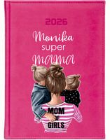 KALENDARZ A5 2026 DZIENNY terminarz z nadrukiem UV SUPER MAMA IMIĘ