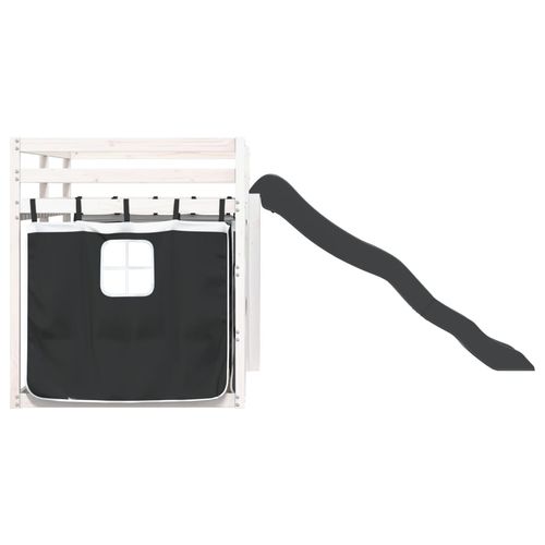 Łóżko na antresoli, ze zjeżdżalnią i zasłonkami, 90x200 cm na Arena.pl