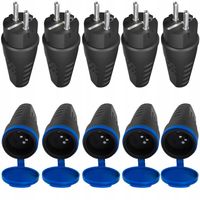 5x WTYCZKA GNIAZDO GUMOWA HERMETYCZNA UZIEMIENIEM MONTAŻOWA 16A 230V