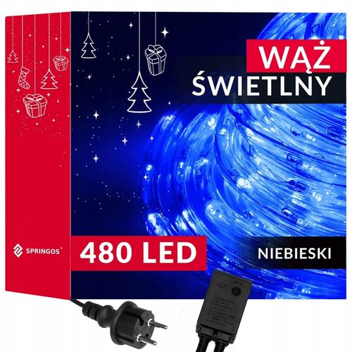 LAMPKI CHOINKOWE WĄŻ 480LED 21,5m MULTI ZEWNĘTRZNY PROGRAMATOR NIEBIESKIE na Arena.pl