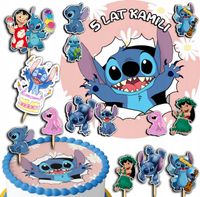 ZESTAW OPŁATEK NA TORT 20CM + TOPPERY PAPIEROWE - STICH STICZ 15CM 18CM