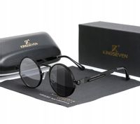 OKULARY Przeciwsłoneczne FOTOCHROM Leonki RETRO UV oldschool Premium Etui